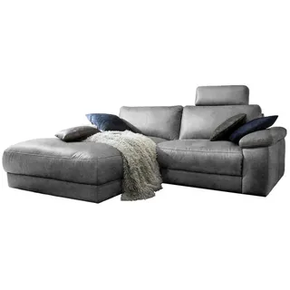 KAWOLA Eckcouch Stoff 2-Sitzer Grau