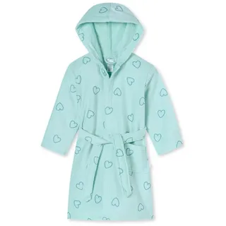 Schiesser Bademantel Aqua Kids Girl, Bade-mantel sauna Morgen-mantel grün 92 EU