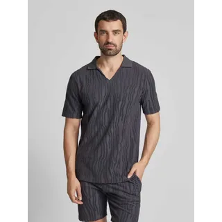 Scotch & Soda Terry Relaxed Fit Kurzarm-poloshirt - Washed Black L