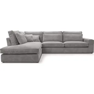FEDVE Sofa Big Sofa Ecksofa Monica mini L- Form Funktionssofa Wohnlandschaft Design Couch Links - Grau
