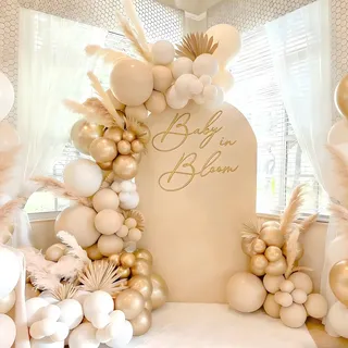 Sand White Gold Balloon Arch Kit,106Pcs White Sand and Gold Balloon Arch Garland Kit with 5/10/18Inch Nude Party Balloons for Birthday Party Decoration,Boho Weddding,Baby Shower,Anniversary