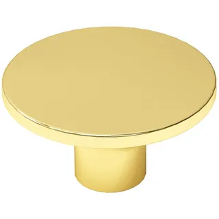 Livingpoint24 Möbelknopf, Gold, Metall, Echtholz, Rund, 3.6x1.9x3.6 cm, Schlafzimmer, Kleiderschränke, Schrankzubehör, sonstiges Schrankzubehör