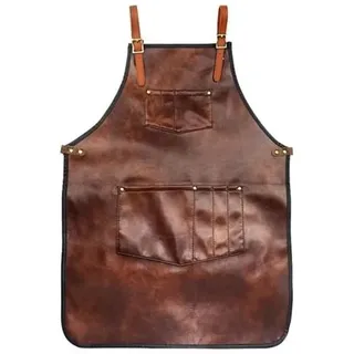 Kochschürze Für Damen Und Herren, Wasserdichte Lederschürze Mit Taschen Und Gekreuzten Riemen Für Küche, Grill, Friseursalon, Barista, Schürze Für Manuelle Arbeiten (stil 1)