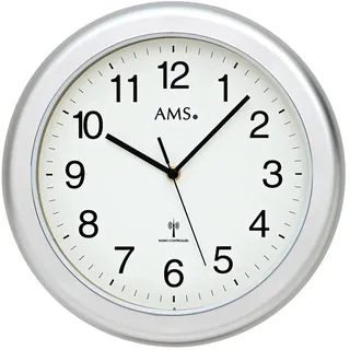 AMS Funkwanduhr 30 cm 5956 silber