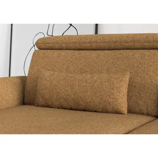 Sofakissen PLACES OF STYLE "Fjord", gelb (mustard), B:65cm H:25cm T:10cm, 100% Polyester, Polsterauflagen