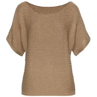 LASCANA Kurzarmpullover Braun 36/38