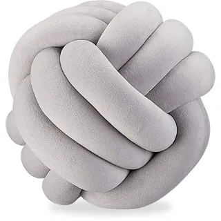 Relaxdays Knotenkissen Ø 25 cm Grau