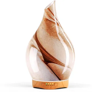Porseme Aroma Diffuser 280ml,Handgeblasen Glas Luftbefeuchter, Ultraschall