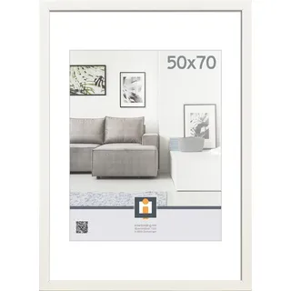 Intertrading Bilderrahmen 'Livorno' Kunststoff weiß 50 x 70 cm