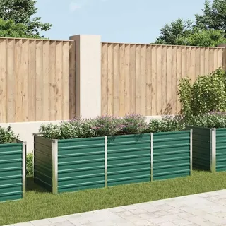 vidaXL Garten-Hochbeet verzinkter Stahl rechteckig 240 x 80 x 77 cm Grün 