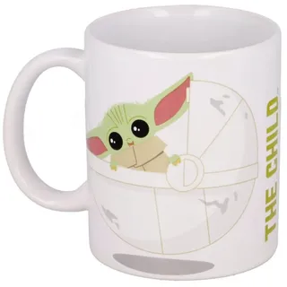 Star Wars Trinkflasche The Mandalorian Tasse 325ml Baby Yoda Keramikbecher im Geschenkset weiß