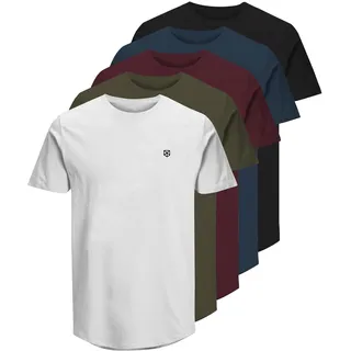 T-Shirt JACK & JONES "BLABRODY TEE 5PK" Gr. XL (52/54), blau (navy) Herren Shirts T-Shirts Bestseller