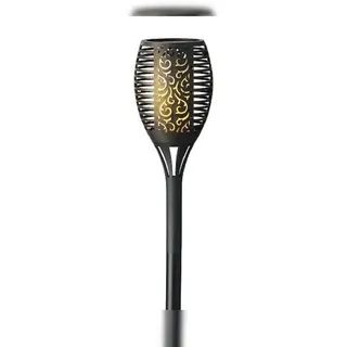 Lumineo Solarleuchte Kunststoff Ø12cm H.61,5cm 1 Stück schwarz/Flamme