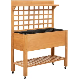 Outsunny Hochbeet Pflanztisch 105 x 45 x 135 cm Braun