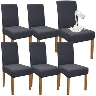 luxuskollektion Stuhlhussen Wasserdicht Grau 6er Set