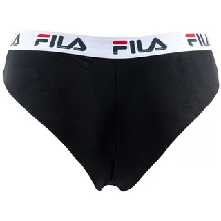 FILA Damen Brazilian Slips, Vorteilspack - Panty, Logo-Bund, Cotton Stretch, einfarbig, XS-XL Schwarz XS 1 Slip (1x1S)