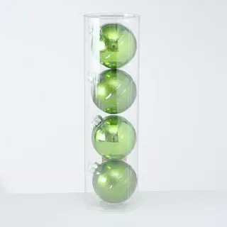 Boltze Große Weihnachtskugeln Ø 10 cm, 4 tlg, Apfelgrün