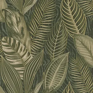 Rasch Textil Vliestapete African Queen III 10,05 x 0,53 m 751826 Grün/Gold