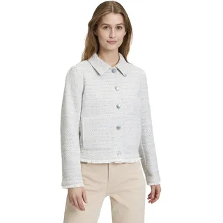 Cartoon Tweedblazer mit Fransen in Nature/Blue | Gr.: 36