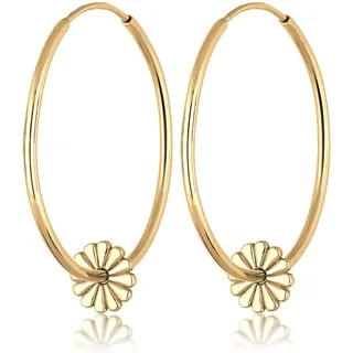 Elli Creolen Blume gold 925 Sterling Silber onesize