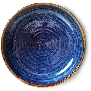 HKliving - Chef Ceramics tiefer Teller, Ø 21,5 cm, rustic blue