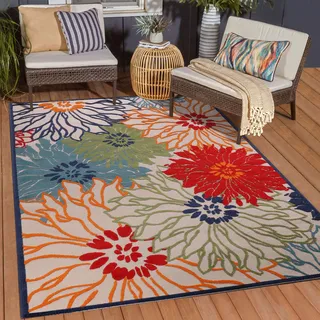 Sanat Floral 2 Outdoor-Teppich 200 x 290 cm Bunt