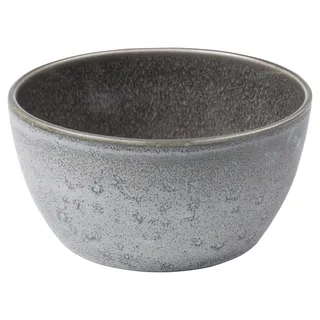 BITZ Schüssel, Schale, Müslischale, Snackschale aus Steingut, 14 cm im Durchmesser, Grau/Grau