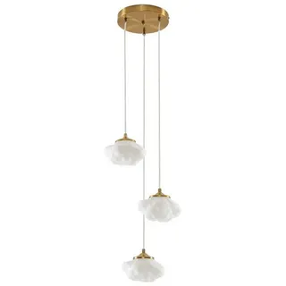 LINDBY Piatra 3-flg. dimmbar 30 cm rund/Glas Weiß