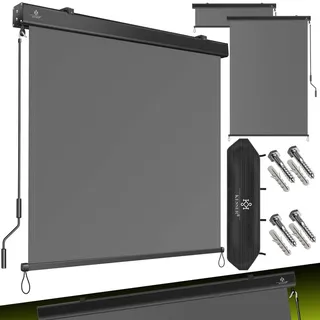 Kesser Senkrechtmarkise Außenrollo 140 x 250 cm Grau