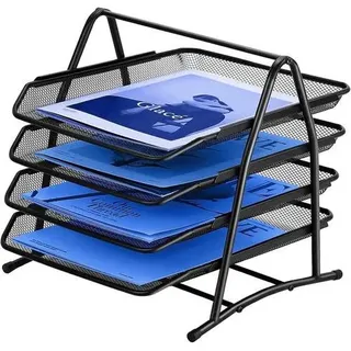 Briefablage Dokumentenablage Metall 4er Organizer Büro 30 x 34 x 30 cm
