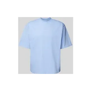 Oversized T-Shirt mit Label-Print, Hellblau, S