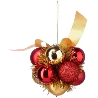 Weihnachtsblume 11 Kugeln 3cm Rot Gold - Feeric Lights & Christmas