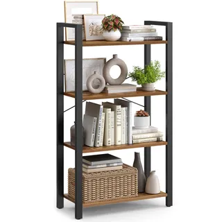 VASAGLE Bücherregal 66 x 30 x 120 cm Braun-Schwarz