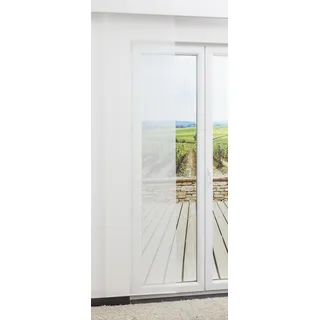 Flächengardine  von LYSEL® - Gestreift Transparent  mit Streifen in den Maßen 245 cm x 60 cm weiß/wollweiss