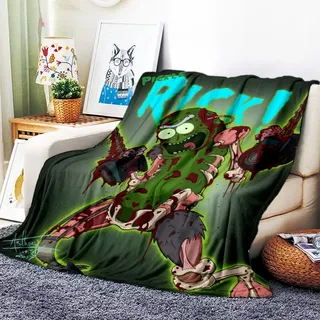 VOZMIO Ricky Morti Hochwertige Warme Weiche Flanell Plüsch Auf Der Schlafsofa Decke Geeignet Für Klimaanlage Decke Nap Decke (150x200cm (60x80in))