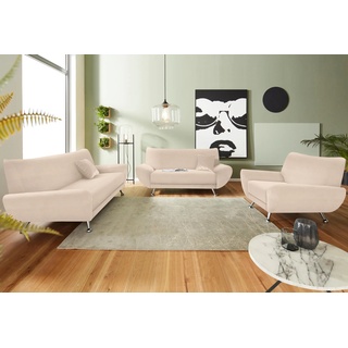 Polstergarnitur INOSIGN "Saltare" Sitzmöbel-Sets Gr. H/T: 78 cm x 82 cm, Luxus-Microfaser ALCAZAR, beige (creme) Couchgarnituren Sets