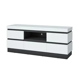 meble wójcik Campania TV-Lowboard 161x68x45 cm Weiß Kunststoff/Spanplatte/Holzwerkstoff