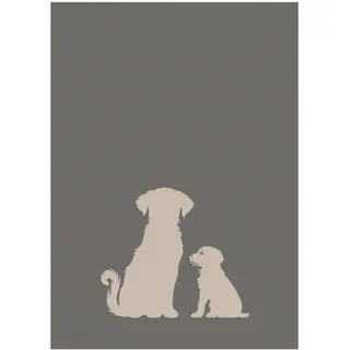 Ross 3er Pack Baumwoll-Geschirrtücher Hundeliebe und Hundepfoten Geschirrtuch 50x70 cm Hundeliebe 3er Pack - grau