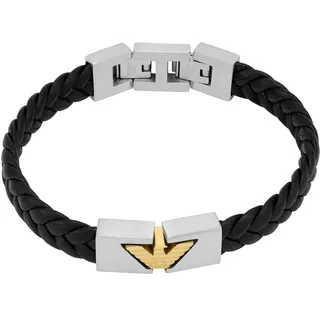 Emporio Armani Herren-Armband Leder/Edelstahl schwarz EGS3253040