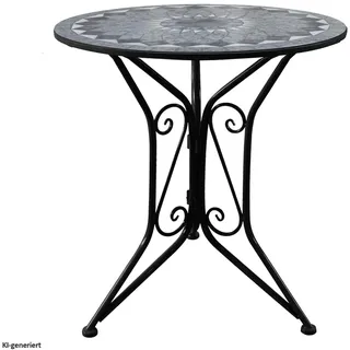 Hti-Living Gartentisch 55 x 55 x 68 cm Schwarz/Schieferoptik