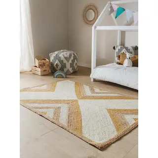 benuta Kinderteppich Frieda, rechteckig, Höhe: 5 mm, Kunstfaser, Berber, Ethno-Style, Wohnzimmer gelb 120 cm x 170 cm x 5 mm