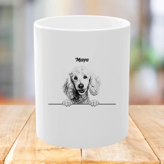 Personalisierte Tasse mit Hund und Name - Weiße Tasse / Weiß/Glossy / 0.33 Liter