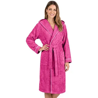 Laynenburg Damenbademantel Bademantel Damen Frottee Kapuze Baumwolle, 122, Baumwolle, Gürtel, Frottee Kapuze Lang Baumwolle S-3XL rot 122 | XL | 122 cm
