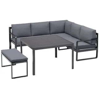 KETTLER Garten-Essgruppe Kettler Loungeset OCEAN CD Eckset inkl. Kissen anthrazit/grau 223 x