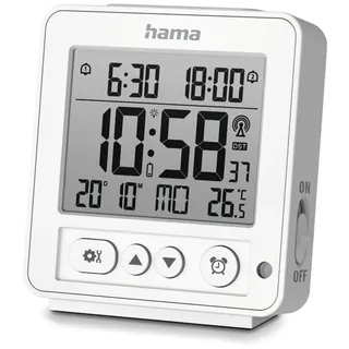Hama Funkwecker Reisewecker Funkuhr DCF Snooze Datum Thermometer 2 Weckzeiten WS