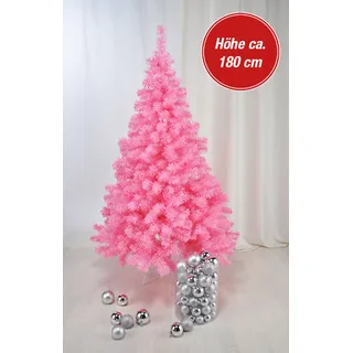 Weihnachtsbaum 180cm hoch mit Metallständer 600 Zweige 6cm Kunstbaum rosa neu