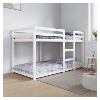 vidaXL Etagenbett Weiß 90x190 cm Massivholz Kiefer