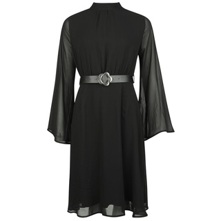 Voodoo Vixen - Rockabilly Kleid knielang - 60s Sheer Layer Belted Dress - XS bis L - für Damen - Größe XS - schwarz - XS