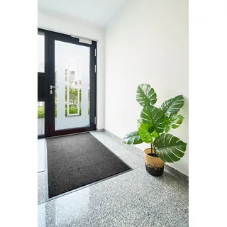 Fußmatte ANDIAMO "Verdi" Teppiche Gr. B/L: 90 cm x 150 cm, 6 mm, 1 St., schwarz Schmutzfangläufer Schmutzfangmatte, auch für überdachten Außenbereich geeignet, waschbar