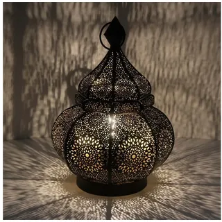 Casa Moro Nachttischlampe Orientalische Tischlampe Asif marokkanische Lampe, Nachttischlampe, ohne Leuchtmittel, Tischleuchte Wohn Deko Bodenlampe LN2070 schwarz